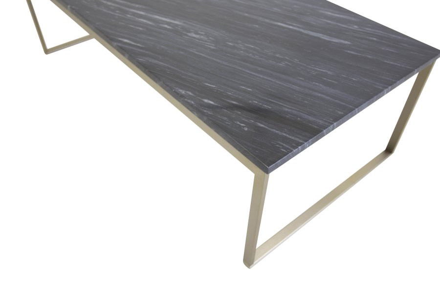 VENTURE DESIGN Estelle sofabord - sort marmor og messing metal (120x60)