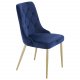 VENTURE DESIGN Velvet Deluxe spisebordsstol - bl velour og metal