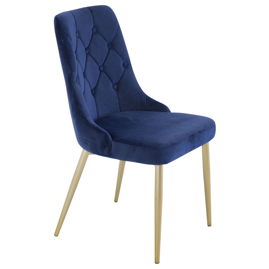 VENTURE DESIGN Velvet Deluxe spisebordsstol - bl velour og metal