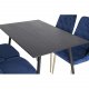 VENTURE DESIGN Velvet Deluxe spisebordsstol - bl velour og metal