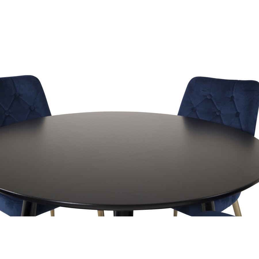 VENTURE DESIGN Velvet Deluxe spisebordsstol - bl velour og metal