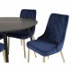 VENTURE DESIGN Velvet Deluxe spisebordsstol - bl velour og metal