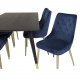VENTURE DESIGN Velvet Deluxe spisebordsstol - bl velour og metal
