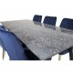 VENTURE DESIGN Velvet Deluxe spisebordsstol - bl velour og metal