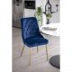 VENTURE DESIGN Velvet Deluxe spisebordsstol - bl velour og metal