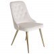 VENTURE DESIGN Velvet Deluxe spisebordsstol, m. armln - beige velour og messing metal