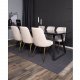 VENTURE DESIGN Velvet Deluxe spisebordsstol, m. armln - beige velour og messing metal