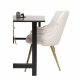 VENTURE DESIGN Velvet Deluxe spisebordsstol, m. armln - beige velour og messing metal