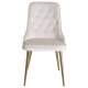 VENTURE DESIGN Velvet Deluxe spisebordsstol, m. armln - beige velour og messing metal