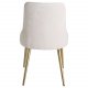 VENTURE DESIGN Velvet Deluxe spisebordsstol, m. armln - beige velour og messing metal