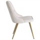 VENTURE DESIGN Velvet Deluxe spisebordsstol, m. armln - beige velour og messing metal
