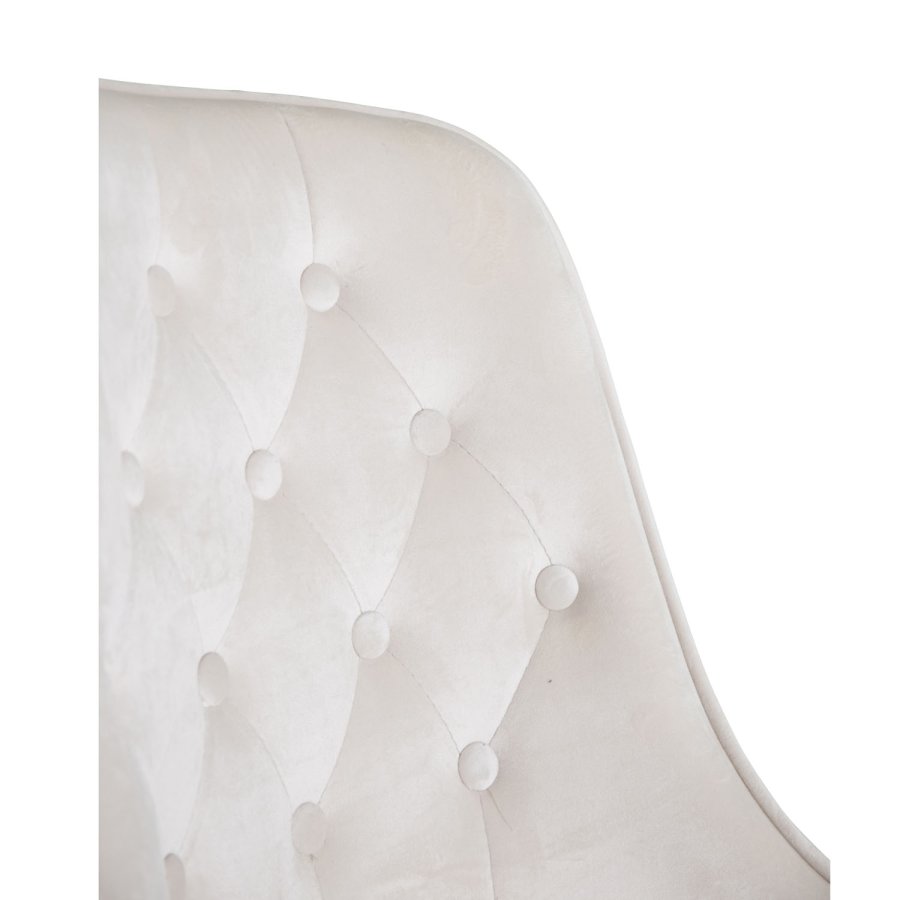 VENTURE DESIGN Velvet Deluxe spisebordsstol, m. armln - beige velour og messing metal