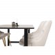 VENTURE DESIGN Velvet Deluxe spisebordsstol, m. armln - beige velour og messing metal