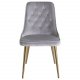 VENTURE DESIGN Velvet Deluxe spisebordsstol, m. armln - lysegr velour og messing metal