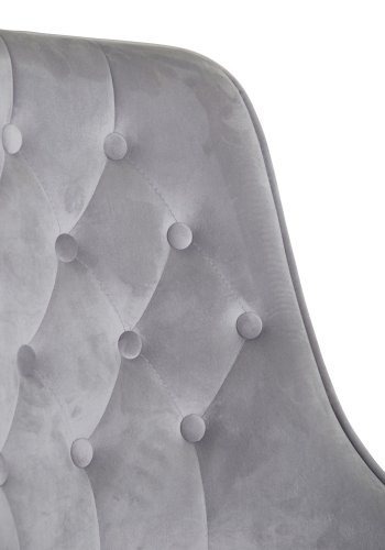 VENTURE DESIGN Velvet Deluxe spisebordsstol, m. armln - lysegr velour og messing metal