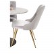 VENTURE DESIGN Velvet Deluxe spisebordsstol, m. armln - lysegr velour og messing metal