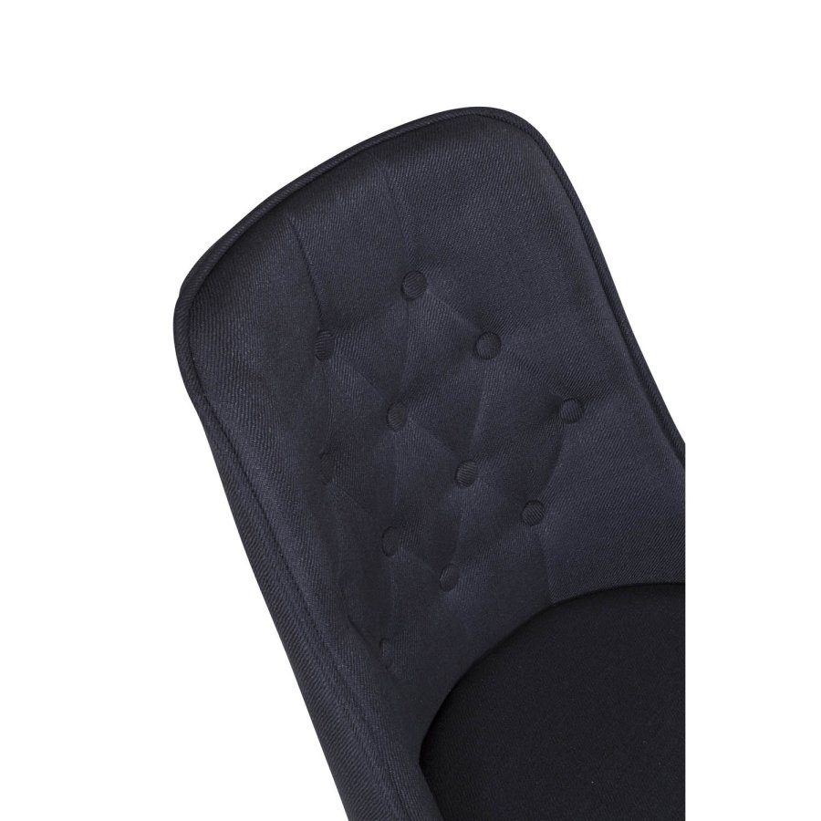 VENTURE DESIGN Velvet Deluxe spisebordsstol - sort polyester og sort metal