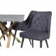 VENTURE DESIGN Velvet Deluxe spisebordsstol - sort polyester og sort metal