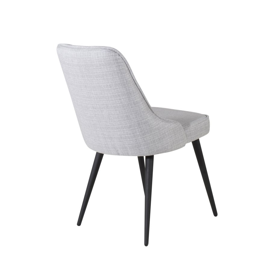 VENTURE DESIGN Velvet Deluxe spisebordsstol - lysegr polyester og sort metal