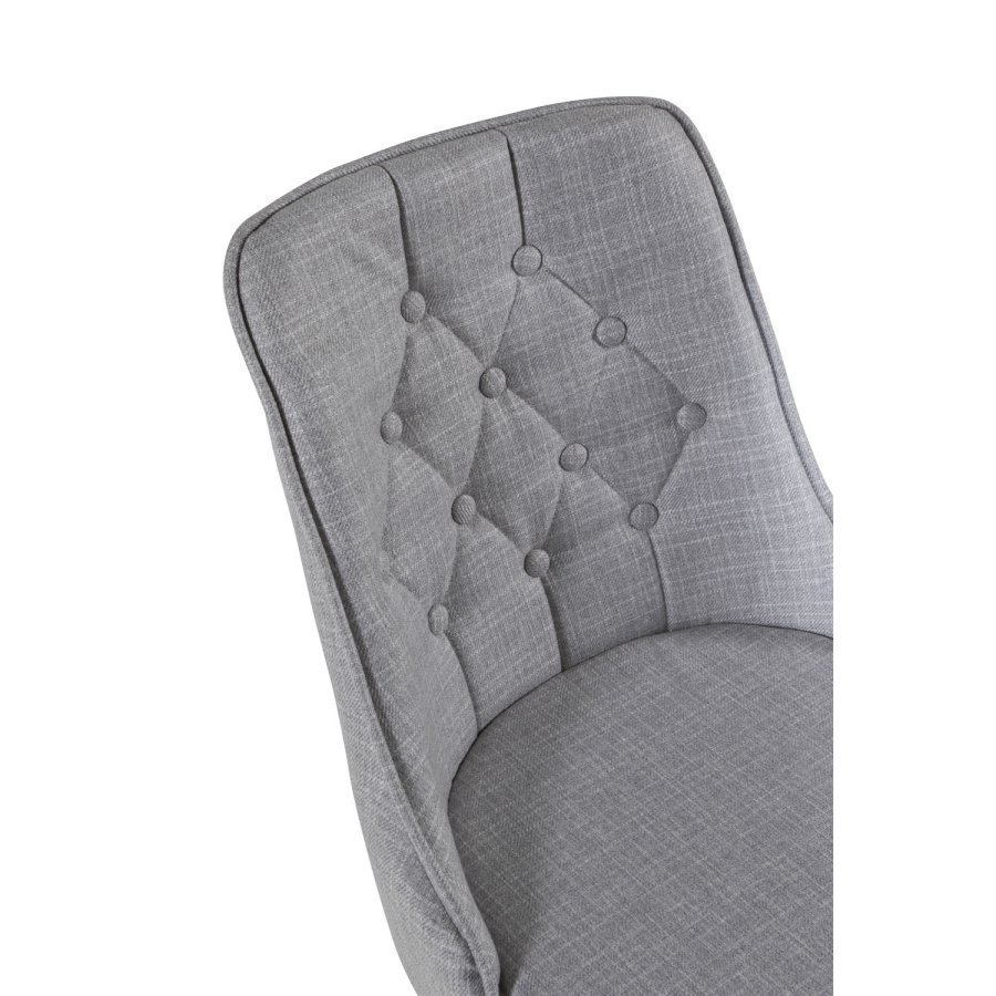VENTURE DESIGN Velvet Deluxe spisebordsstol - lysegr polyester og sort metal