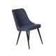 VENTURE DESIGN Velvet Deluxe spisebordsstol - bl polyester og sort metal