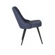 VENTURE DESIGN Velvet Deluxe spisebordsstol - bl polyester og sort metal