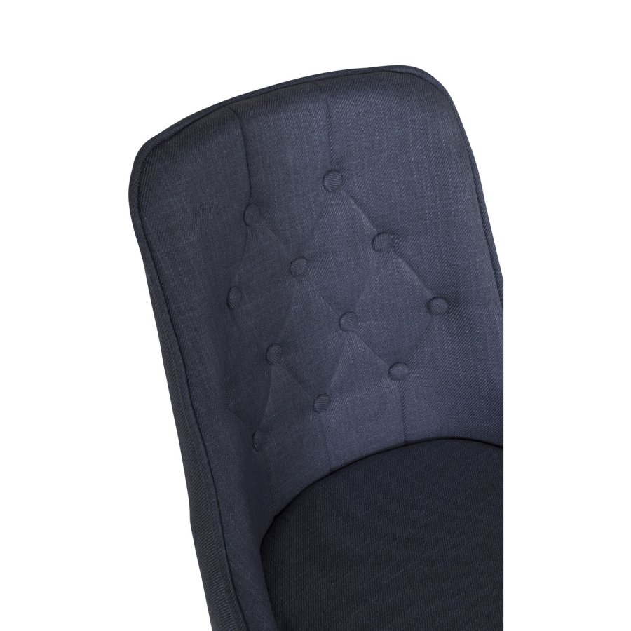 VENTURE DESIGN Velvet Deluxe spisebordsstol - bl polyester og sort metal