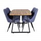 VENTURE DESIGN Velvet Deluxe spisebordsstol - bl polyester og sort metal