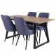 VENTURE DESIGN Velvet Deluxe spisebordsstol - bl polyester og sort metal