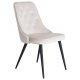 VENTURE DESIGN Velvet Deluxe spisebordsstol - beige velour og sort metal
