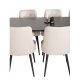 VENTURE DESIGN Velvet Deluxe spisebordsstol - beige velour og sort metal