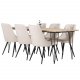 VENTURE DESIGN Velvet Deluxe spisebordsstol - beige velour og sort metal