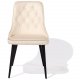 VENTURE DESIGN Velvet Deluxe spisebordsstol - beige velour og sort metal