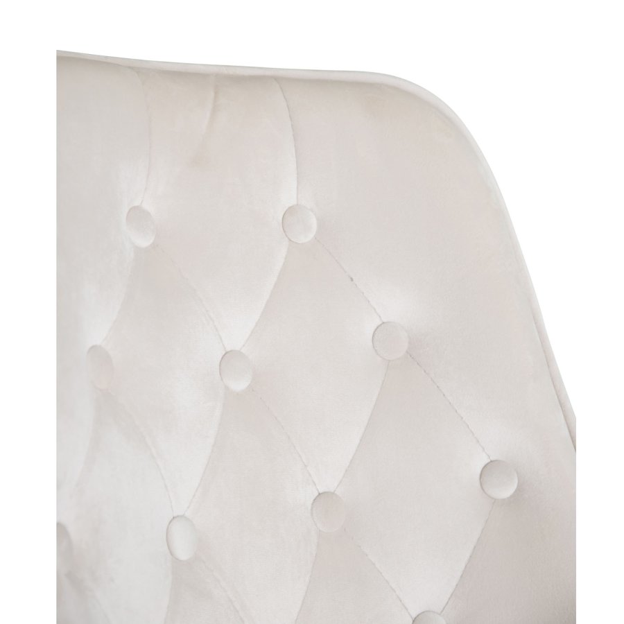 VENTURE DESIGN Velvet Deluxe spisebordsstol - beige velour og sort metal