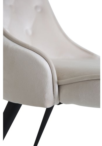 VENTURE DESIGN Velvet Deluxe spisebordsstol - beige velour og sort metal