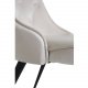 VENTURE DESIGN Velvet Deluxe spisebordsstol - beige velour og sort metal