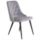 VENTURE DESIGN Velvet Deluxe spisebordsstol, m. armln - lysegr velour og sort metal