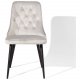 VENTURE DESIGN Velvet Deluxe spisebordsstol, m. armln - lysegr velour og sort metal