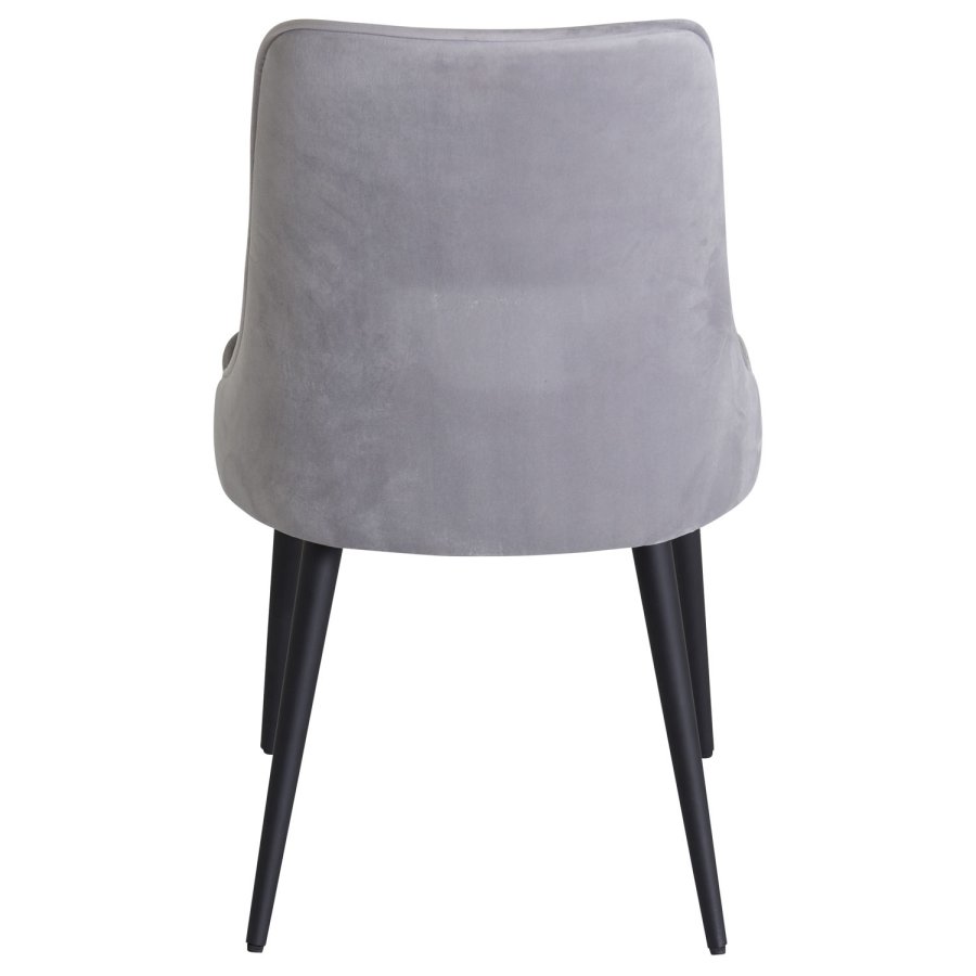 VENTURE DESIGN Velvet Deluxe spisebordsstol, m. armln - lysegr velour og sort metal