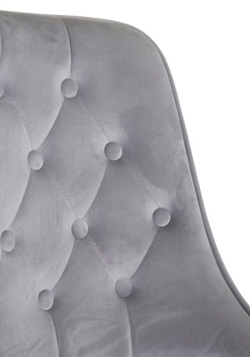 VENTURE DESIGN Velvet Deluxe spisebordsstol, m. armln - lysegr velour og sort metal