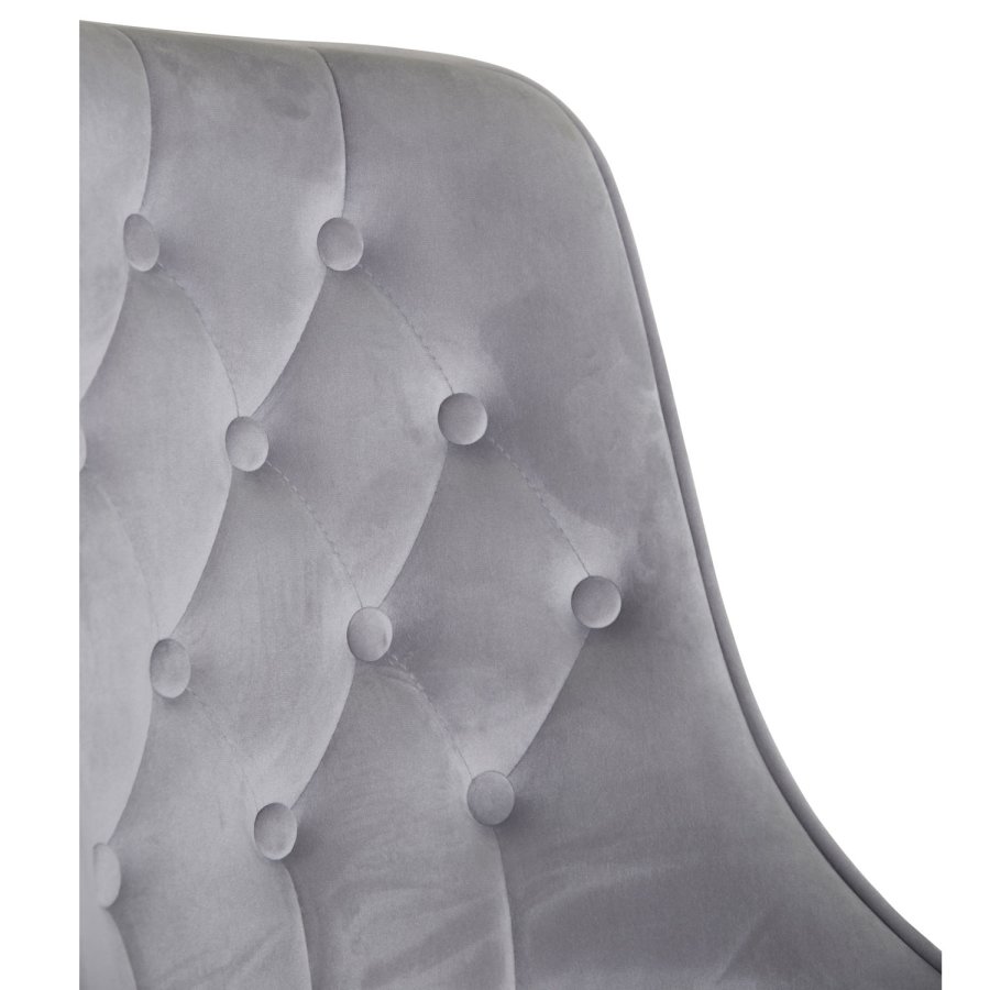 VENTURE DESIGN Velvet Deluxe spisebordsstol, m. armln - lysegr velour og sort metal