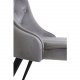 VENTURE DESIGN Velvet Deluxe spisebordsstol, m. armln - lysegr velour og sort metal
