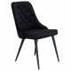VENTURE DESIGN Velvet Deluxe spisebordsstol, m. armln - sort velour og sort metal