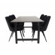 VENTURE DESIGN Velvet Deluxe spisebordsstol, m. armln - sort velour og sort metal