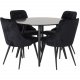 VENTURE DESIGN Velvet Deluxe spisebordsstol, m. armln - sort velour og sort metal
