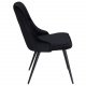 VENTURE DESIGN Velvet Deluxe spisebordsstol, m. armln - sort velour og sort metal