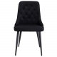 VENTURE DESIGN Velvet Deluxe spisebordsstol, m. armln - sort velour og sort metal