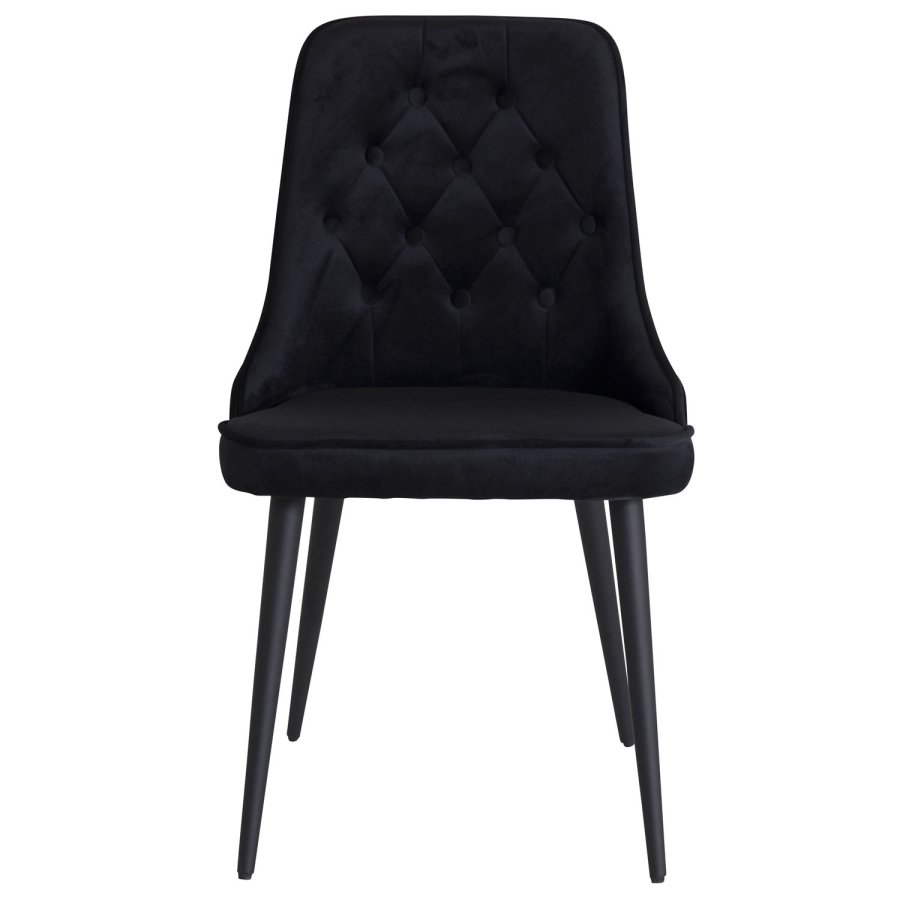 VENTURE DESIGN Velvet Deluxe spisebordsstol, m. armln - sort velour og sort metal