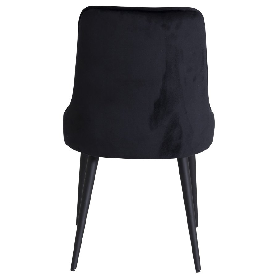 VENTURE DESIGN Velvet Deluxe spisebordsstol, m. armln - sort velour og sort metal