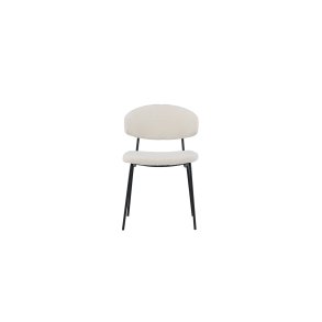 VENTURE DESIGN Chico spisebordsstol - hvid bouclé og sort stl